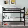 Full over Full Bunk Bed with Ladder for Bedroom;  Guest Room Furniture - Espresso