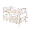 Full over Full Bunk Bed with Ladder for Bedroom;  Guest Room Furniture - White