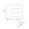 Kaia 3 Drawers Dresser; Superior Top -White - as Pic