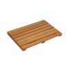 Log Color Spa Solid Teak Bathroom Shower Mat Bathroom Anti-Slip Mat - as Pic