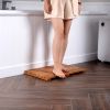 Log Color Spa Solid Teak Bathroom Shower Mat Bathroom Anti-Slip Mat - as Pic