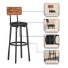 Bar Table Set with 4 Bar stools PU Soft seat with backrest (Rustic Brown; 47.24''w x 23.62''d x 35.43''h) - 4