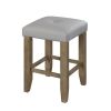 Charnell Counter Height Stool (Set-2) in Gary PU &amp; Oak Finish DN00552 - as Pic