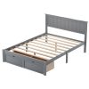 Full Size Platform Bed with Under-bed Drawers - Gray