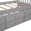 Daybed with Trundle and Drawers;  Twin Size - Gray