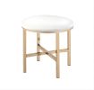 Midriaks Mirror &amp; Stool in PU; White &amp; Gold Finish AC00723 - as Pic