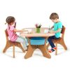 Kids Activity Table and Chair Set Play Furniture with Storage - coffee