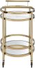 Lakelyn Serving Cart; Brushed Bronze &amp; Clear Glass 98190 - as Pic