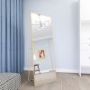 65&quot; x 24&quot; Full Length Mirror Hanging Standing or Leaning; Bedroom Mirror Floor Mirror Wall-Mounted Mirror with Alloy Frame; Gold - as Pic