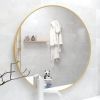 28&quot; Wall Circle Mirror Large Round Gold Farmhouse Circular Mirror for Wall Decor Big Bathroom Make Up Vanity Mirror Entryway Mirror - as Pic