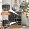 Single door wine cabinet with 16 wine storage compartments (Gray; 31.50" W*13.78" D*35.43" H) - 1