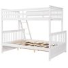 Twin-Over-Full Bunk Bed with Ladders and Two Storage Drawers - White