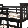 Full over Full Bunk Bed with Ladder for Bedroom;  Guest Room Furniture - Espresso