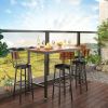 Bar Table Set with 4 Bar stools PU Soft seat with backrest (Rustic Brown; 47.24''w x 23.62''d x 35.43''h) - 4