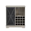 Single door wine cabinet with 16 wine storage compartments (Gray; 31.50" W*13.78" D*35.43" H) - 1