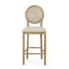 Salton French Country Wooden Barstools with Upholstered Seating (Set of 2) - as Pic