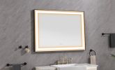 LED Lighted Bathroom Wall Mounted Mirror with High Lumen+Anti-Fog Separately Control - as Pic