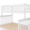 Twin over Full Stairway Bunk Bed with Storage - White