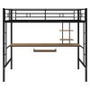 Loft Bed with Desk and Shelf ;  Space Saving Design; Twin - Black