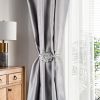 2 Packs Magnetic Curtain Tiebacks Extendable Floral Drape Holder Decorative Window Hangings Clip - Silver