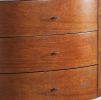 Walnut Finish 1pc Chest of Three Drawers Marble Top Ball Bearing Glides Bedroom Furniture - as Pic