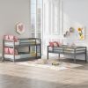 Twin over Twin over Twin Triple Bunk Bed,Gray - Gray