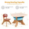 Kids Activity Table and Chair Set Play Furniture with Storage - coffee