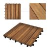 vidaxl 10 pcs Acacia Decking Tiles 11.8"x11.8" Vertical Pattern - Brown