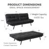 Convertible Memory Foam Futon Couch Bed; Modern Folding Sleeper Sofa-SF267PUBK - Black