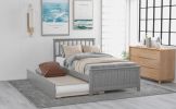 Twin size Platform Bed with Trundle - Gray