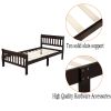 Wood Platform Bed Twin Bed Frame Panel Bed Mattress Foundation Sleigh Bed with Headboard/Footboard/Wood Slat Support - Espresso