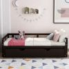 Extending Daybed with Trundle, Wooden Daybed with Trundle - Espresso