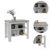 Rockaway 3-Shelf Kitchen Island White and Light Grey - as Pic