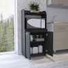 Charlotte 1-Shelf 2-Door Kitchen Pantry Black Wengue - as Pic