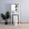 Over-the-Toilet Storage Cabinet; Space-Saving Bathroom Cabinet; with Adjustable Shelves and A Barn Door 27.16 x 9.06 x 67 inch - White