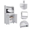 Charlotte 1-Shelf 2-Door Kitchen Pantry White - as Pic