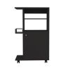 Napenthe 1-Shelf Kitchen Cart with Caster Black Wengue - as Pic