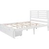 Full Size Platform Bed with Drawers, Gray - White