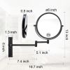 8-inch Wall Mounted Makeup Vanity Mirror; Height Adjustable; 1X / 10X Magnification Mirror; 360Â¬âˆž Swivel with Extension Arm (Black) - as Pic