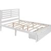 Full Size Platform Bed with Drawers, Gray - White