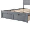 Full Size Platform Bed with Under-bed Drawers - Gray