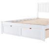 Full Size Platform Bed with Under-bed Drawers - White