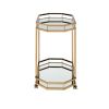 Lacole Serving Cart; Champagne & Mirror 98197 - as Pic