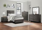 Contemporary Design Gray Finish 1pc Chest of Dovetail Drawers Polished Chrome Bar Pulls Bedroom Furniture - as Pic