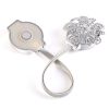 2 Packs Magnetic Curtain Tiebacks Extendable Floral Drape Holder Decorative Window Hangings Clip - Silver