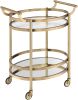 Lakelyn Serving Cart; Brushed Bronze &amp; Clear Glass 98190 - as Pic