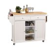 Tullarick Kitchen Cart; Natural &amp; White 98305 - as Pic