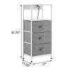 3-Drawers Nightstand With USB Bedroom - White