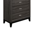 Contemporary Design Gray Finish 1pc Chest of Dovetail Drawers Polished Chrome Bar Pulls Bedroom Furniture - as Pic