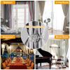 2 Packs Magnetic Curtain Tiebacks Extendable Floral Drape Holder Decorative Window Hangings Clip - Silver